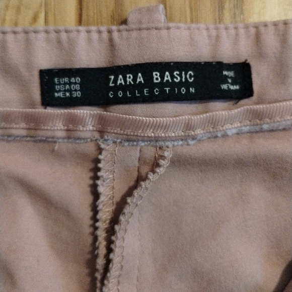 Zara Basic Collection Mauve Pink Chic Straight Leg Slacks Women's Size 8 - Picture 8 of 12